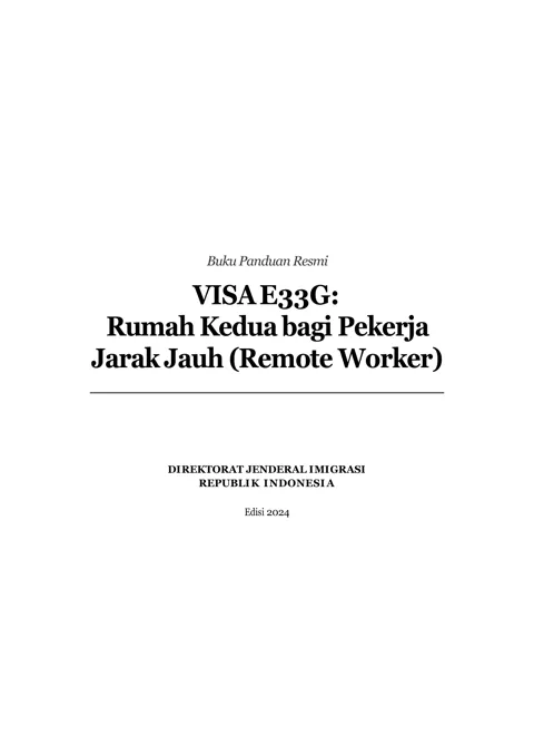Sampul Buku Panduan Resmi Visa E33G edisi Bahasa Indonesia